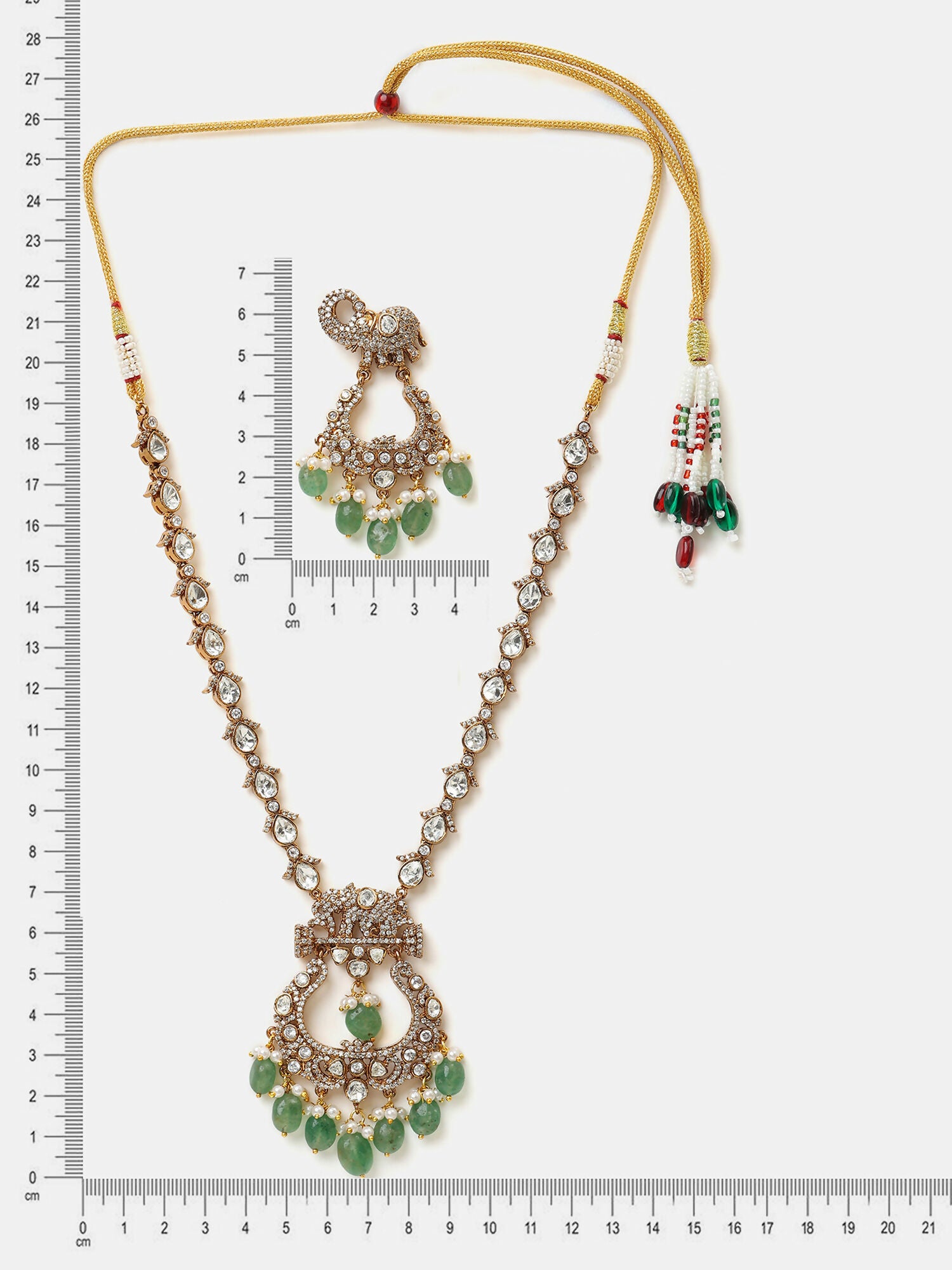 Ruby Raang Maharani Pendant Necklace And Earrings - Distacart