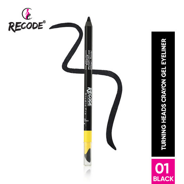 Recode Turning Heads Crayon Gel Eyeliner Cum Kajal Pencil - Black - Distacart