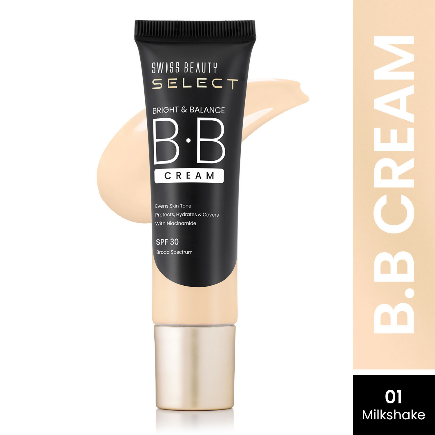 Swiss Beauty Select Bright & Balance BB Cream With Niacinamide - 1 Milk Shake - Distacart