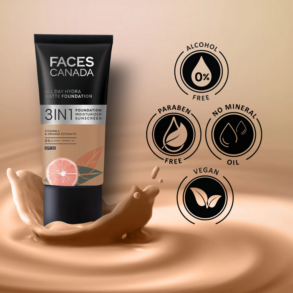 Faces Canada All In One Foundation with SPF 30 - Warm Sand 042 - Distacart