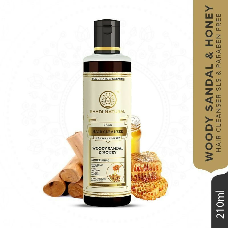 Khadi Natural Woody Sandal & Honey Hair Cleanser - Distacart
