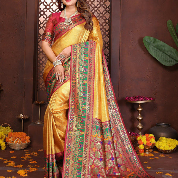 Aastha Fashion Gold Tissue Silk Weaving Saree - Distacart