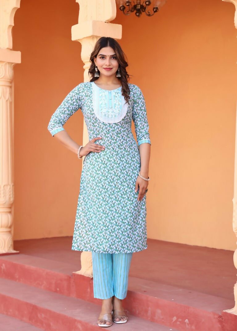 Alvano Women's Kurti with Pant and Dupatta Set for Women's and Girls - Distacart
