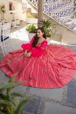 Thumbnail for Wedding Designer Red Pink Chanderi Designer Lehenga - Anbazaar - Distacart