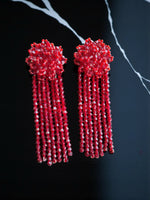 Thumbnail for Inhanns Handmade Crystal Waterfall Earrings - Long - Maroon Big - Distacart
