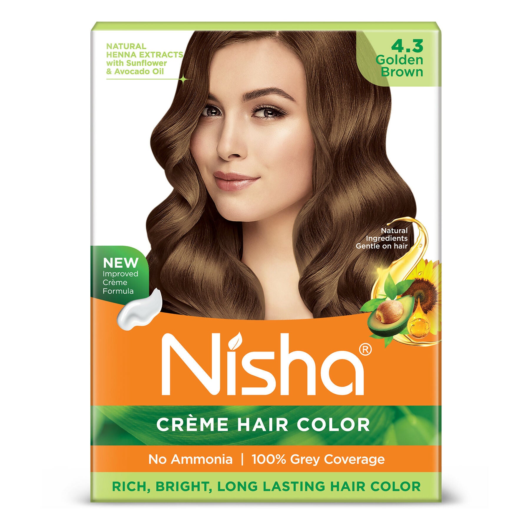 Nisha Creme Hair Color for Women - Golden Brown - Distacart