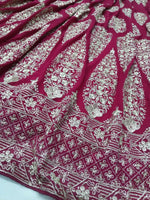 Thumbnail for Jyoti Fashion Graceful Cherry Red Faux Georgette Jari Embroidery Lehenga Choli with Dupatta - Distacart