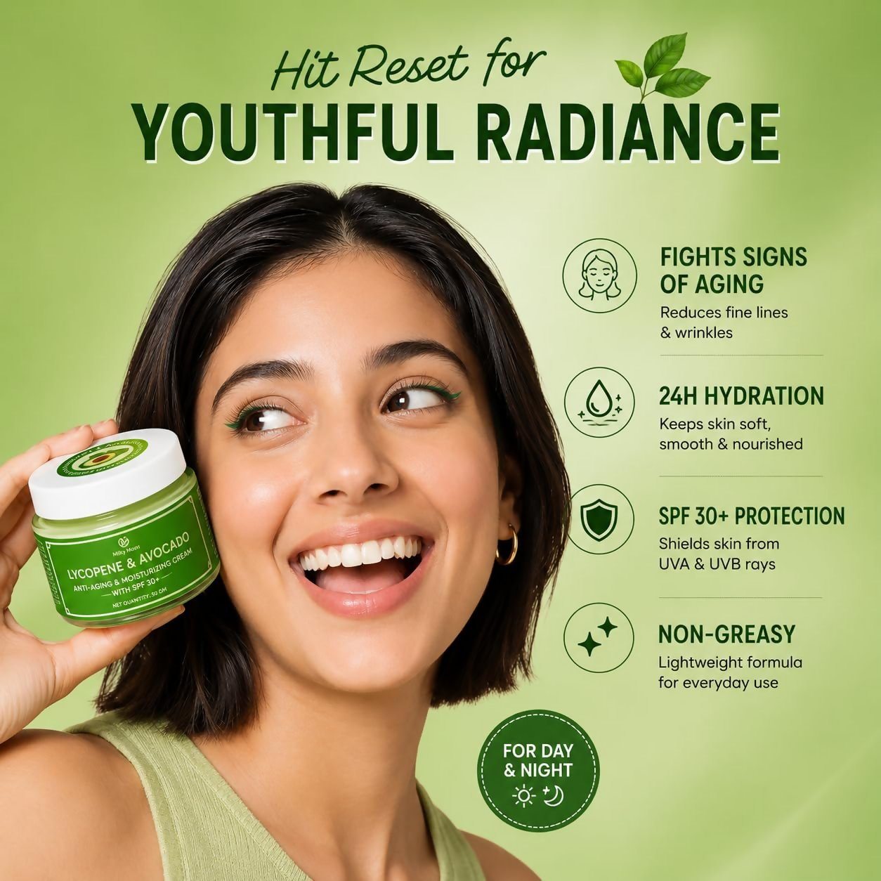 Milky Moon Lycopene & Avocado Anti-Aging & Moisturizing Cream with SPF 30 - Dista