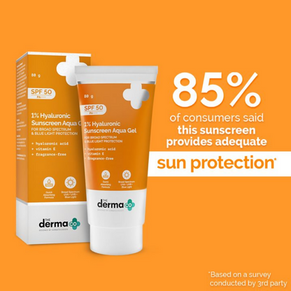 The Derma Co 1% Hyaluronic Sunscreen Aqua Gel with SPF 50 - Distacart
