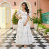 The52 Women's Gorgeous Thread work Cotton Rayon Fabric Flared Dress - Distacart