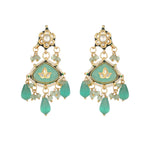 Thumbnail for Nuyug 22K Gold Plated Lush Green Maang Tikka & Earrings Set