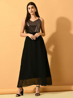 Thumbnail for Myshka Women's Black Empire Party Dress - Distacart