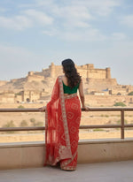 Thumbnail for Teeya Creation New Exclusive Wedding Wear Georgette Saree-Pink - Dista