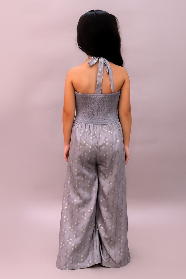 Lil Drama Mehfil Grey Stylish Jumpsuit For Girls