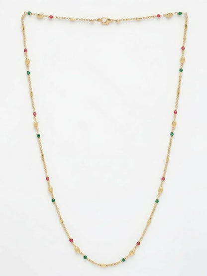 NVR Women Gold Plated Artificial Beads Chain - Distacart