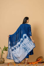 Thumbnail for Joban Fashion Blue Tie & Dye Cotton Suit Set - Distacart