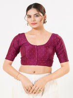 Thumbnail for Joban Fashion 2T South-Pink Taffeta Silk Elbow Sleeveless Front Open Blouse