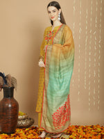 Thumbnail for Jyoti Fashion Women's Yellow Chanderi Silk Elegant Jardoshi Semi Kurta with Trouser & Dupatta - Distacart