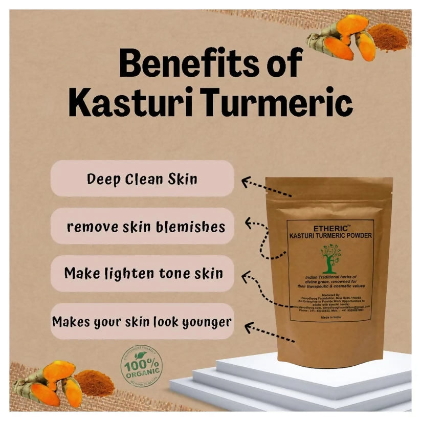 Etheric Kasturi Turmeric & Sandal Powder Combo – Herbal Face Pack for Glowing Skin - Dista