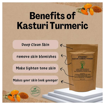 Etheric Kasturi Turmeric & Sandal Powder Combo – Herbal Face Pack for Glowing Skin - Dista