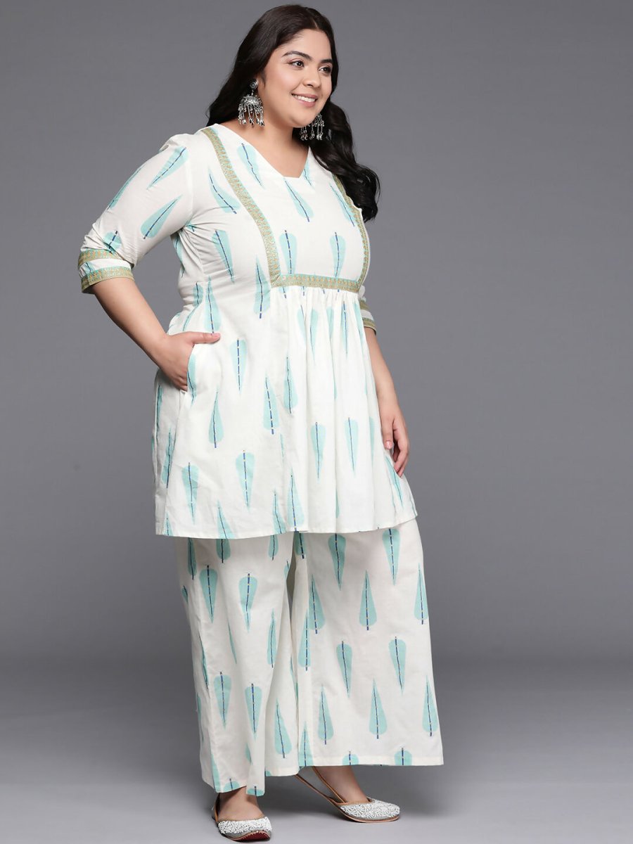 Ahalyaa Women's Traditional wear Co-ords - Off White - Distacart