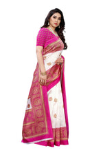 Thumbnail for Vamika Pink Printed Art Silk Saree - Distacart
