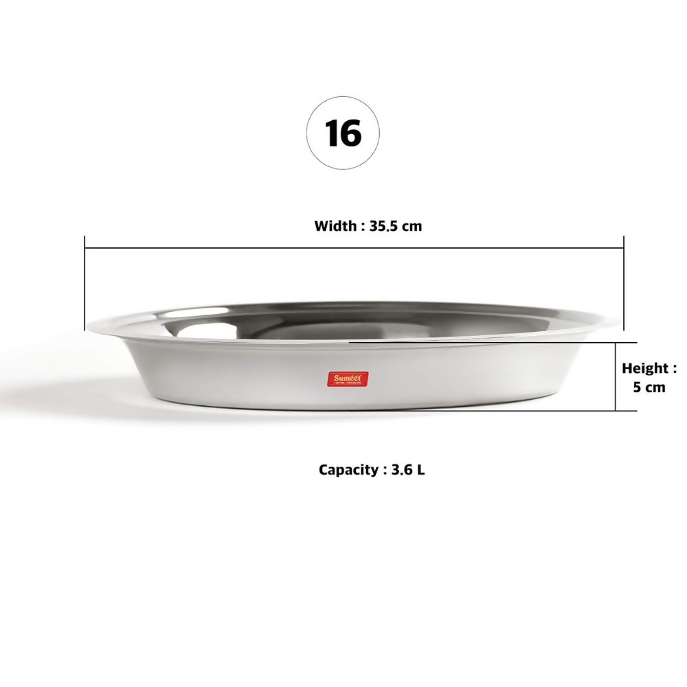 Sumeet Heavy Stainless Steel Parat - 35.5Cm - Dista