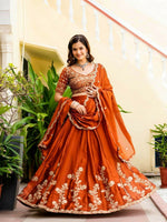 Thumbnail for Lehenga Mart Designer Indian Wedding Lehenga Choli-Rusty - Distacart