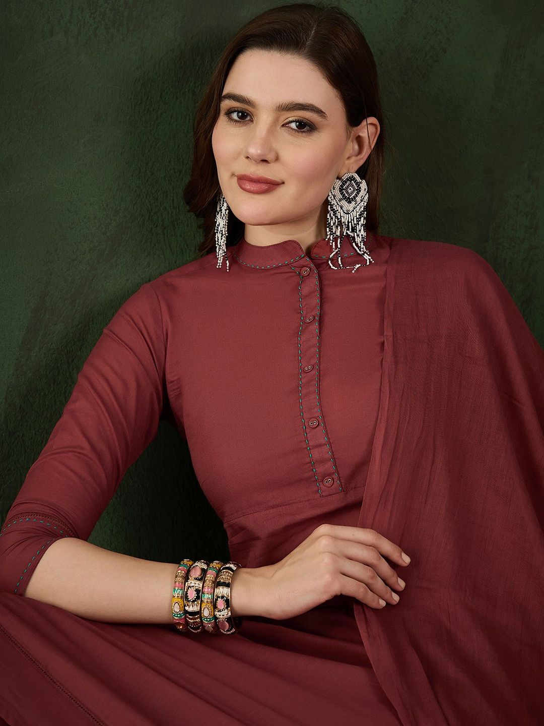 Sangria Pure Cotton Kurta & Trouser With Dupatta - Distacart