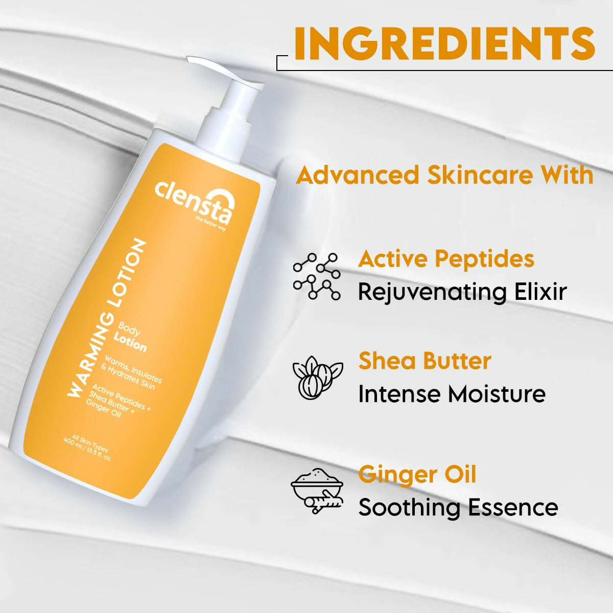 Clensta Warming Body Lotion With Ginger Oil - Distacart