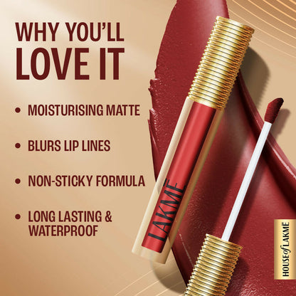 Lakme Ultimate Glam Matte Liquid Lipstick - Red Cherry - Distacart