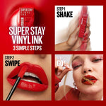 Thumbnail for Maybelline New York Super Stay Vinyl Ink Liquid Lipstick, Instant Shine Lasts Up To 16H - Peppy - Distacart