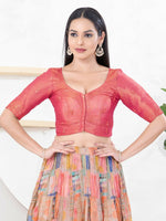 Thumbnail for Joban Fashion Magenta Shimmer Elbow Sleeveless Front Open Blouse