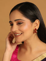 Thumbnail for Nuyug 22K Gold Plated Red Embrace Earrings