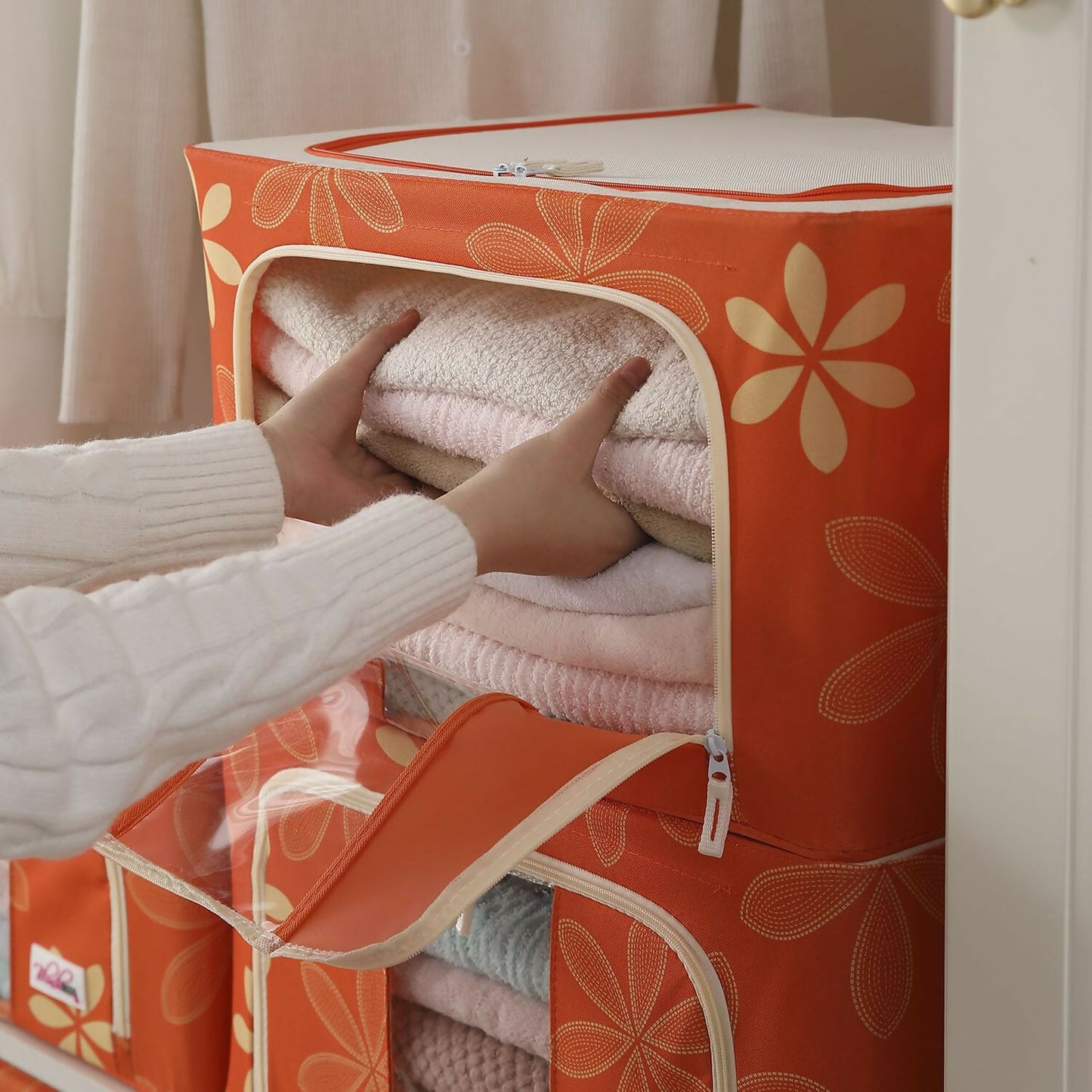 BlushBees Living Box - Wardrobe Organizer, Storage Boxes for Clothes with Zip - Dista