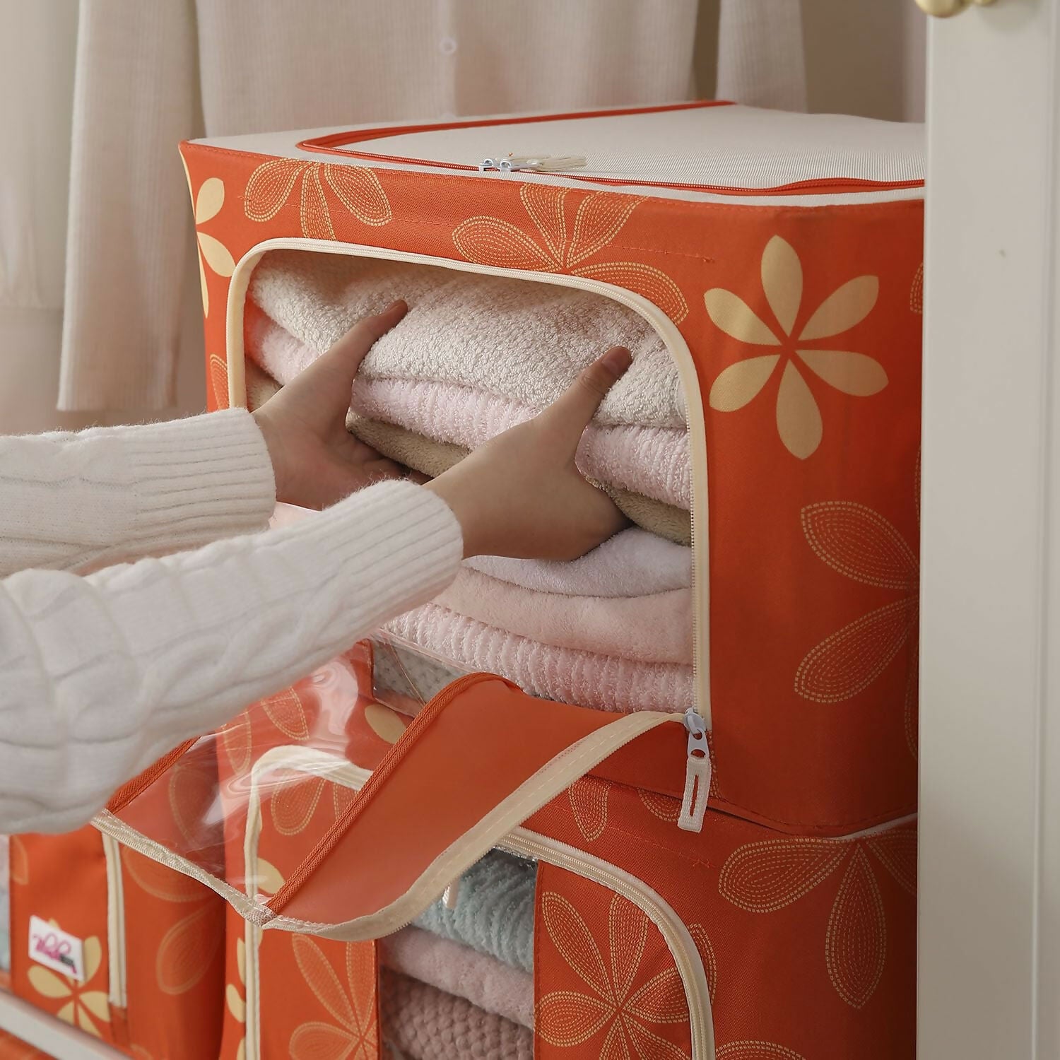 BlushBees Living Box - Wardrobe Organizer, Storage Boxes for Clothes with Zip - Dista