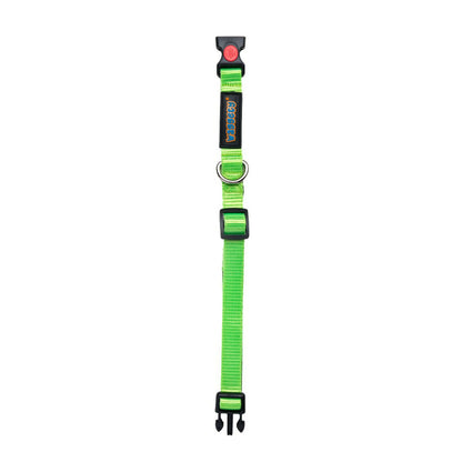 Waggety Padded Dog Collar - Adjustable, Comfortable Fit, Durable Polyester - Green - Dista