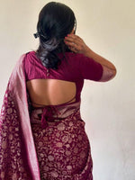 Thumbnail for Anouk Floral Woven Design Zari Banarasi Saree