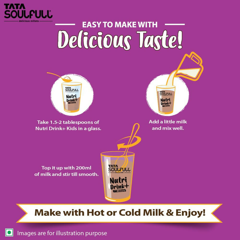 Tata Soulfull Nutri Drink+ For Kids With Millets - Chocolate Brownie Flavor - Distacart