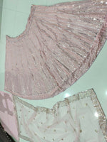 Thumbnail for Jyoti Fashion Premium Pink Faux Georgette 3MM & 7MM Sequins Embroidery Lehenga Choli with Dupatta - Distacart