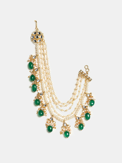 Ruby Raang Green Emerald Gold Plated Kaan Chain - Distacart