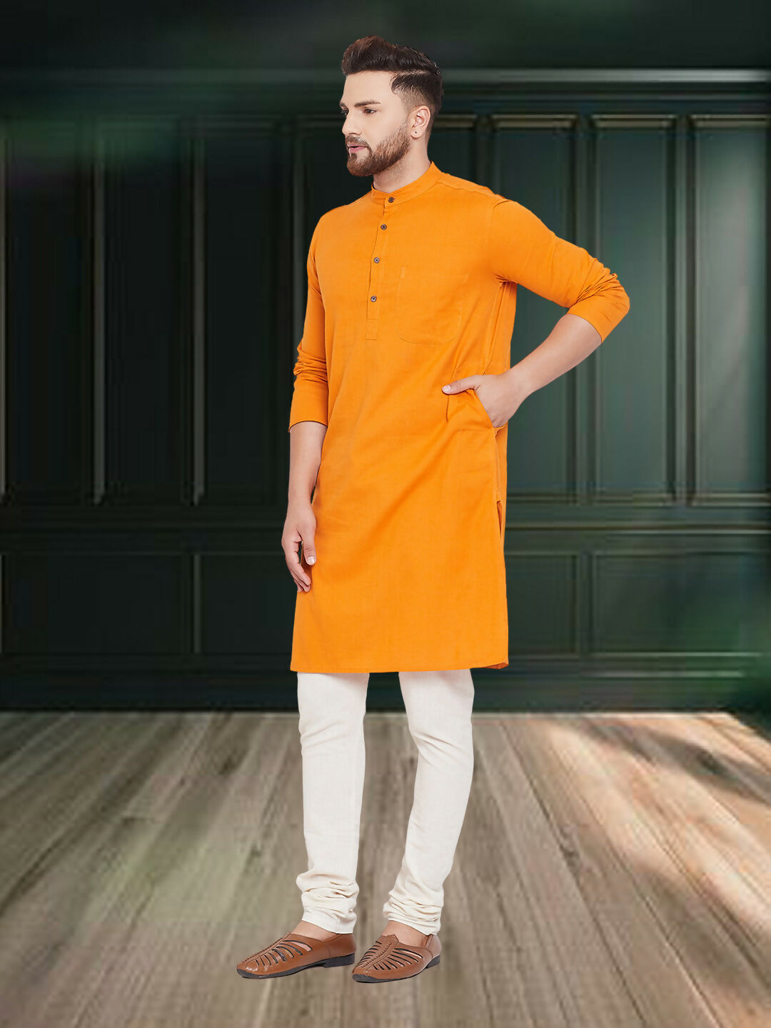 Even Apparels Men's Pure Cotton Yellow Kurta - Distacart
