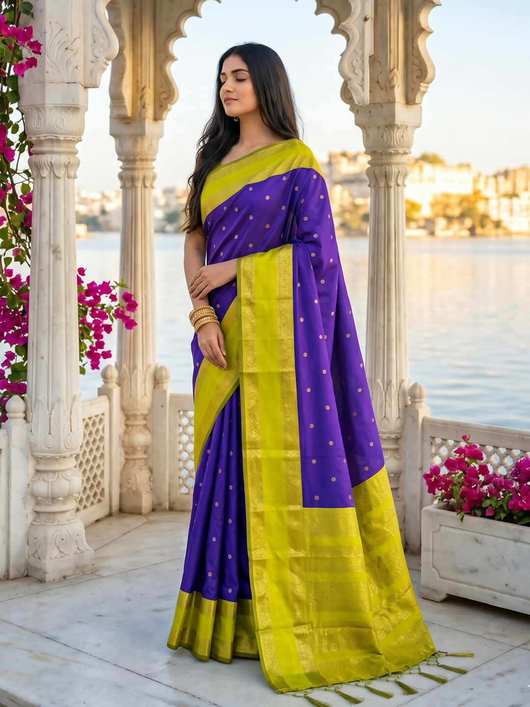 Shree Shyam Fashion Navy Blue Silk Blend Saree - Dista