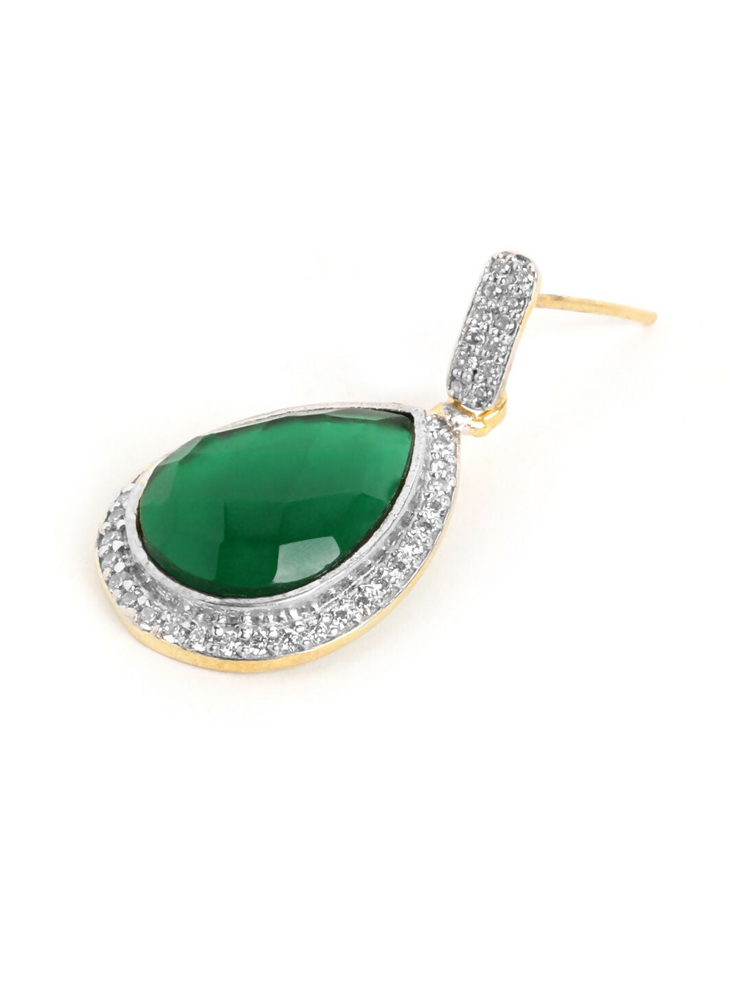 Nuyug 22K Gold Plated Fern Radiance Contemporary Drop Earrings