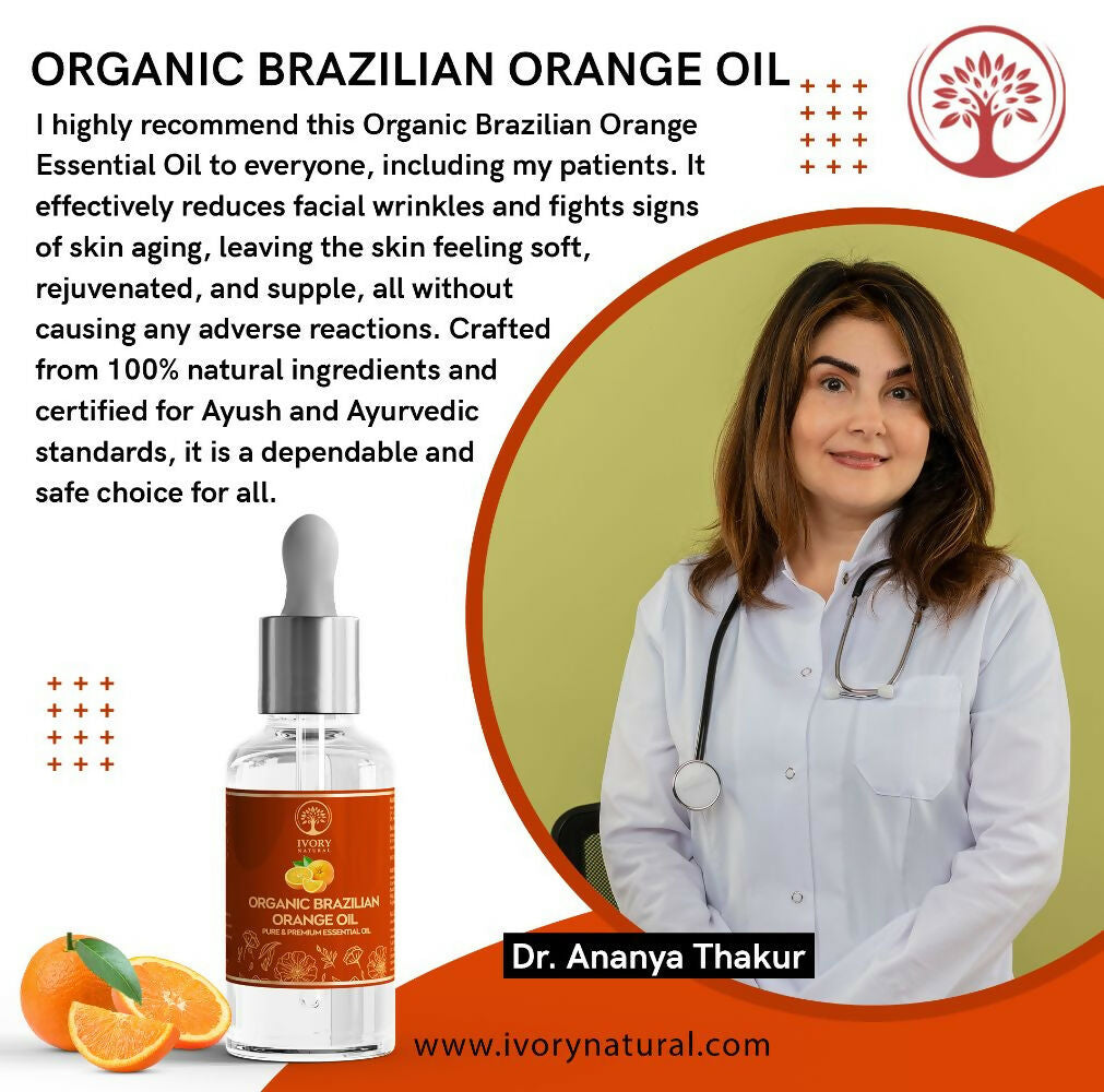 Ivory Natural Organic Brazilian Orange Oil - Natural & Premium Essential Oil - Distacart