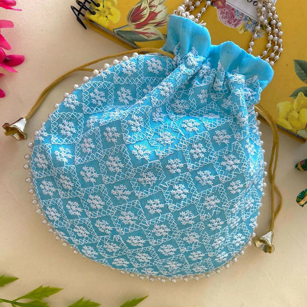 Joban Fashion Potli Bags - Firozi