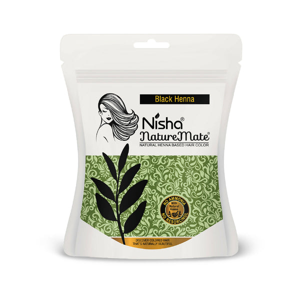Nisha Hair Colour for Women-Original Black|100% Pure Henna-Based Powder - Distacart