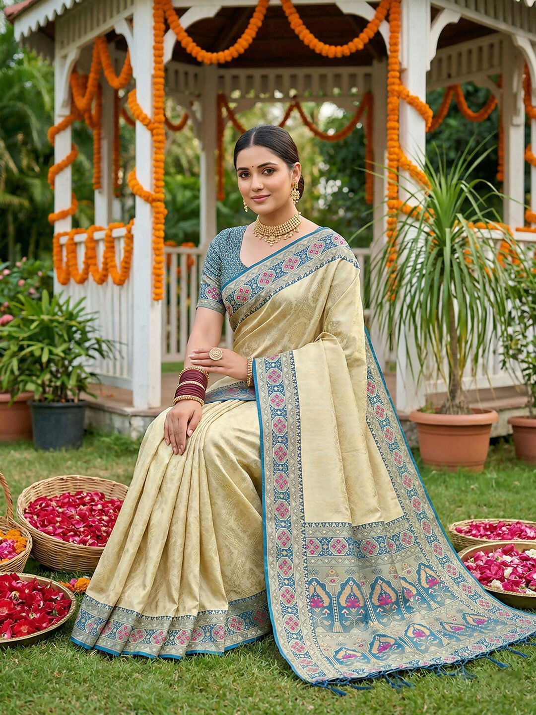 Shree Shyam Fashion Navy Blue Soft Silk Saree - Dista