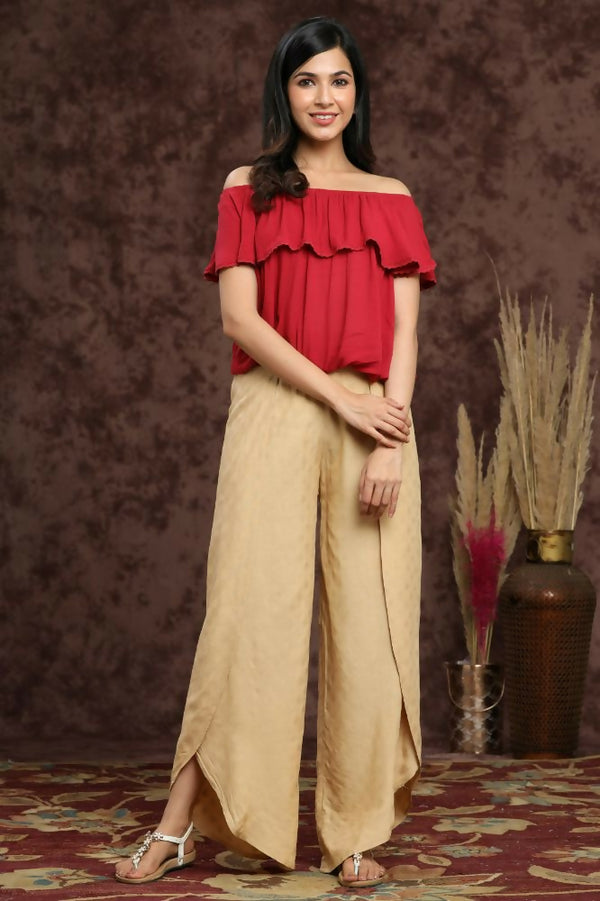 Juniper Gold Ethnic Motif Printed Rayon Tulip Pants - Distacart