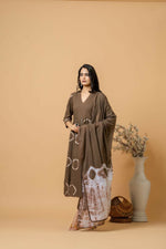 Thumbnail for Joban Fashion Brown Tie & Dye Cotton Suit Set - Distacart